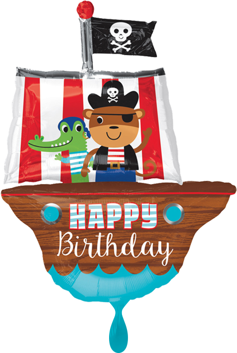 Happy Birthday Piratenschiff - Happy Birthday Piraat Clipart (606x876), Png Download