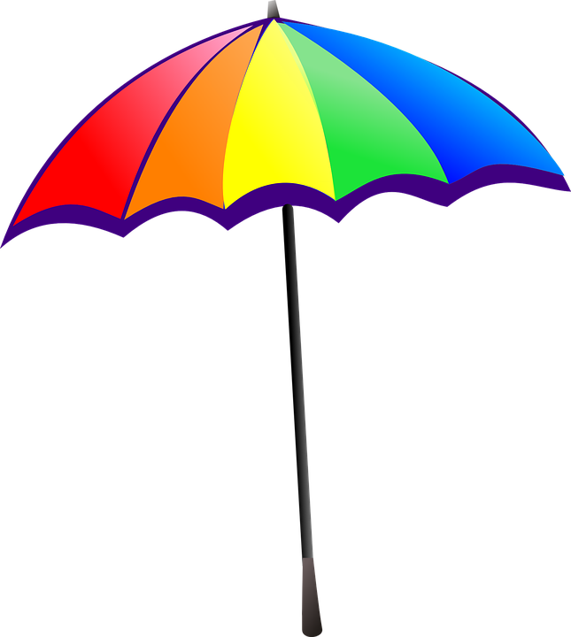 Umbrella, Rainbow, Colorful, - Sun Umbrella Clip Art - Png Download (645x720), Png Download