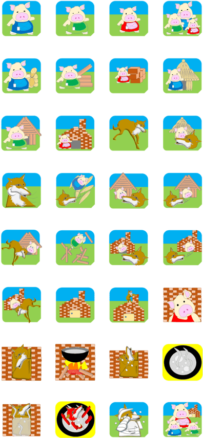 Stickers Opera Three Little Pigs Clipart (420x897), Png Download