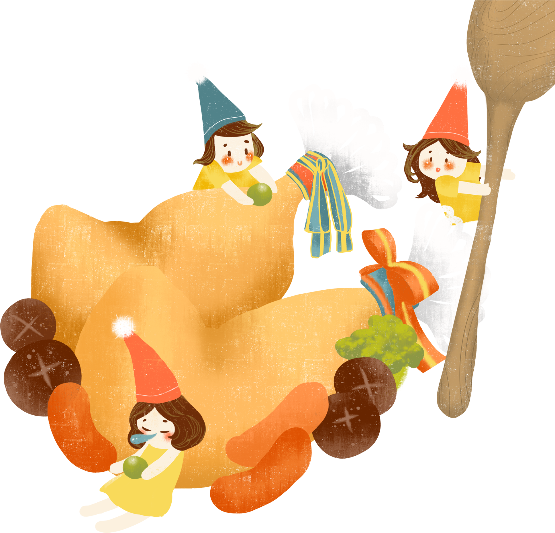 Hand Painted Creative Culinary Battle Illustration - Cartoon Clipart (2000x2000), Png Download