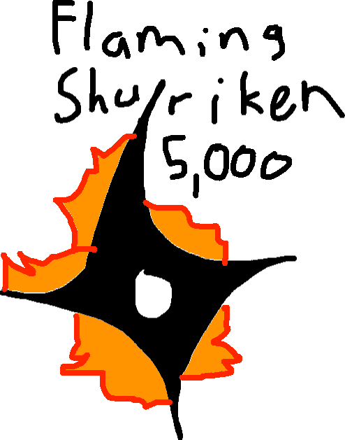 Flaming Shuriken - Drawing Clipart (494x629), Png Download