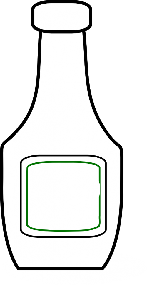 Vector Graphics - ขวด ซอส กราฟิก Clipart (500x965), Png Download