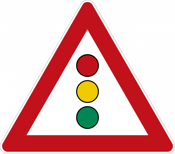 Traffic Lights, Also Known As Traffic Signals, Traffic - Achtung Svg Clipart (740x650), Png Download