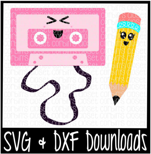 Free Kawaii Cassette And Pencil * Kawaii Pair Cutting - Momma Bear Baby Bear Clipart (800x532), Png Download