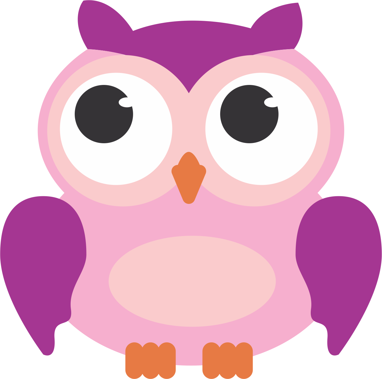 Baby Blue Owl Clip Art - Pink Owl Animation - Png Download (1303x1294), Png Download
