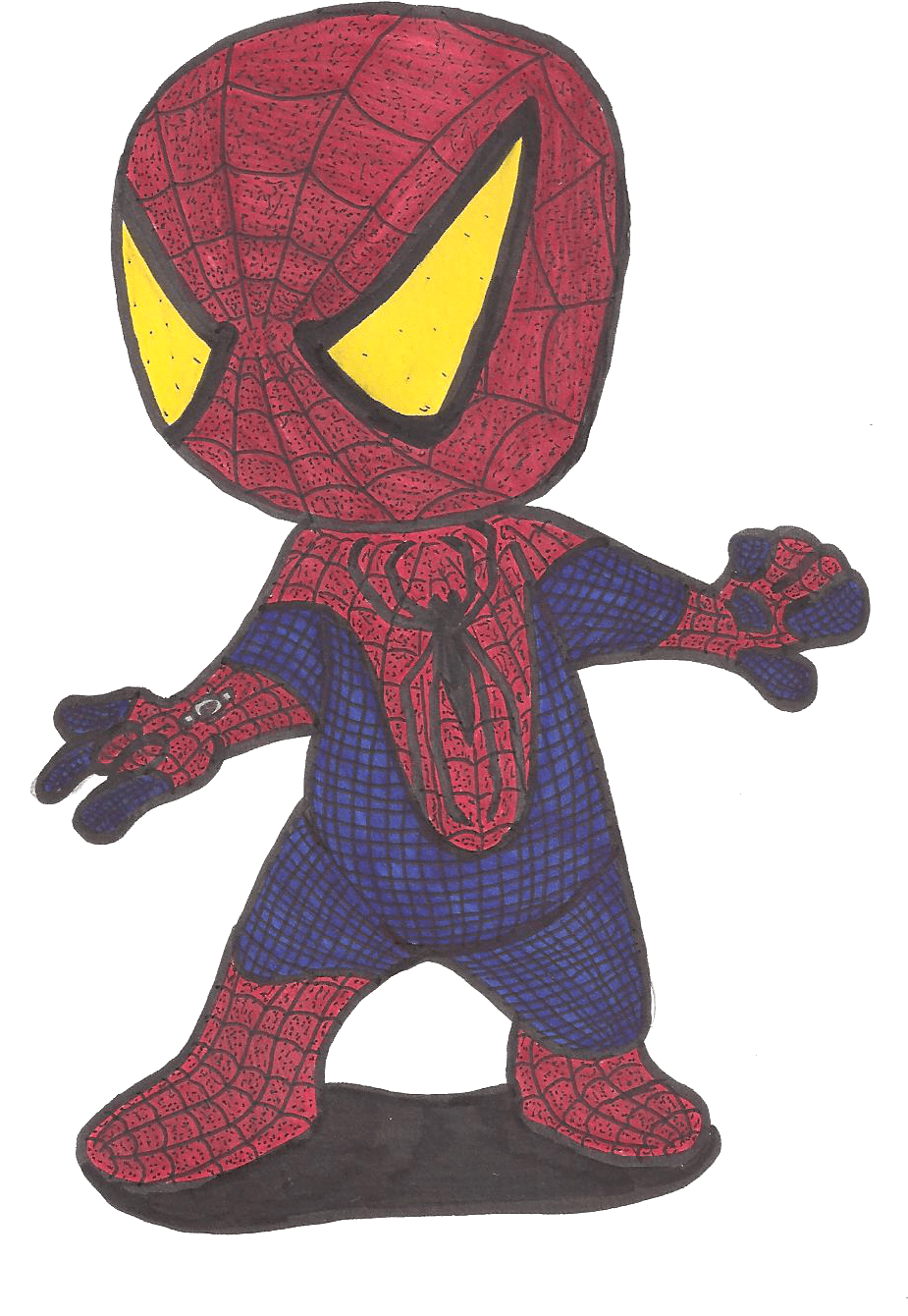 19 Hot Drawing Spiderman Huge Freebie Download For - Spiderman Cartoon Easy Draw Clipart (965x1379), Png Download