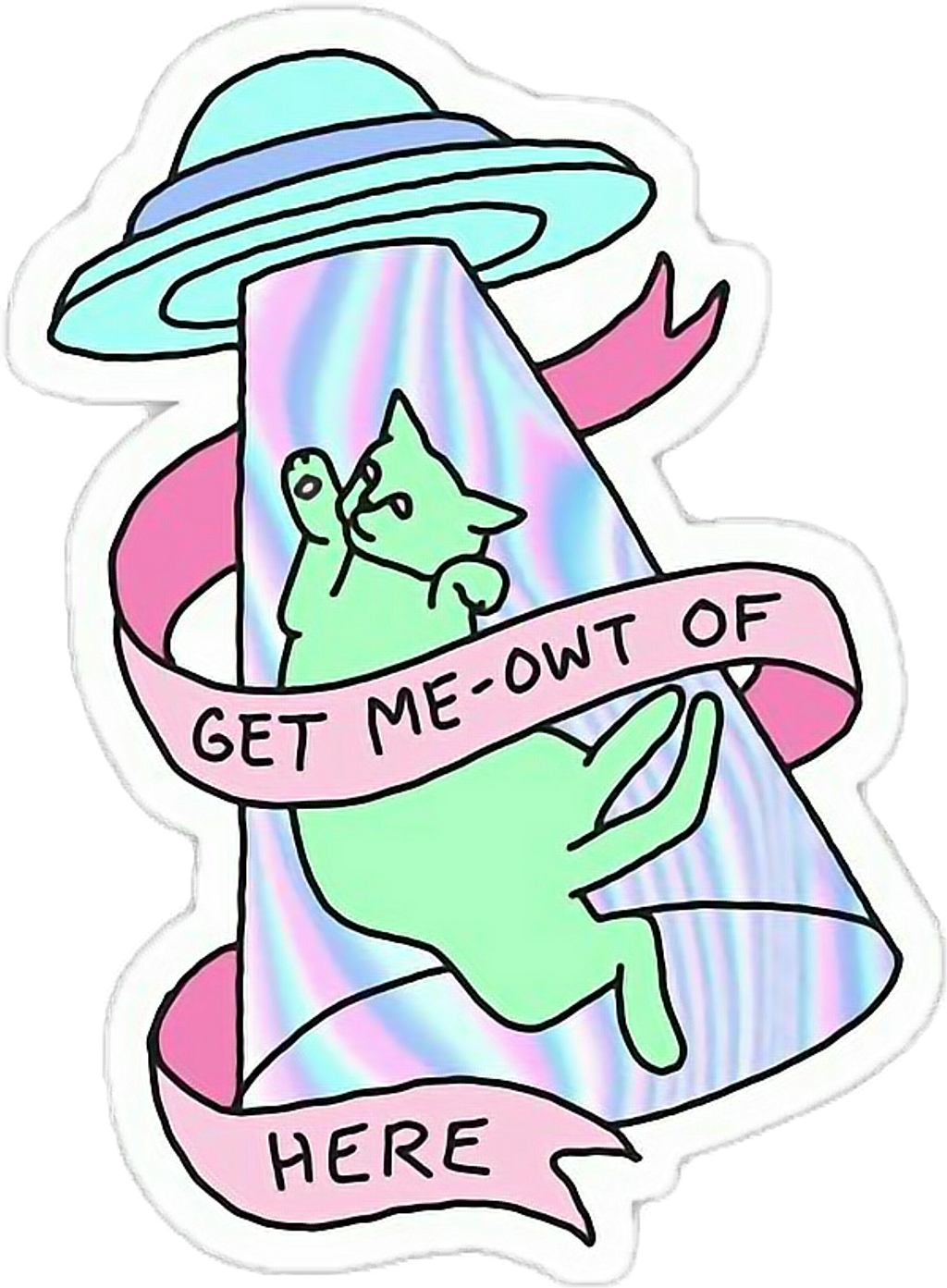 Alien Sticker - Pastel Grunge Stickers Clipart (1024x1393), Png Download