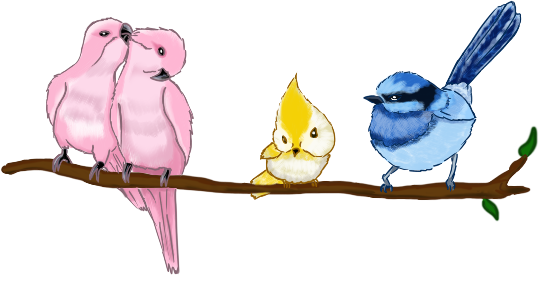 Dibujado A Mano Ilustración Lindo Pájaro Png Y Psd - Cartoon Clipart (2000x2000), Png Download