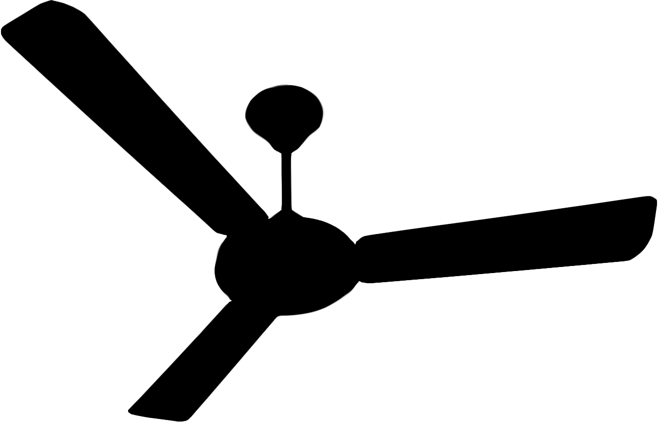 Fan Silhouette - Ceiling Fan Clipart (1300x833), Png Download