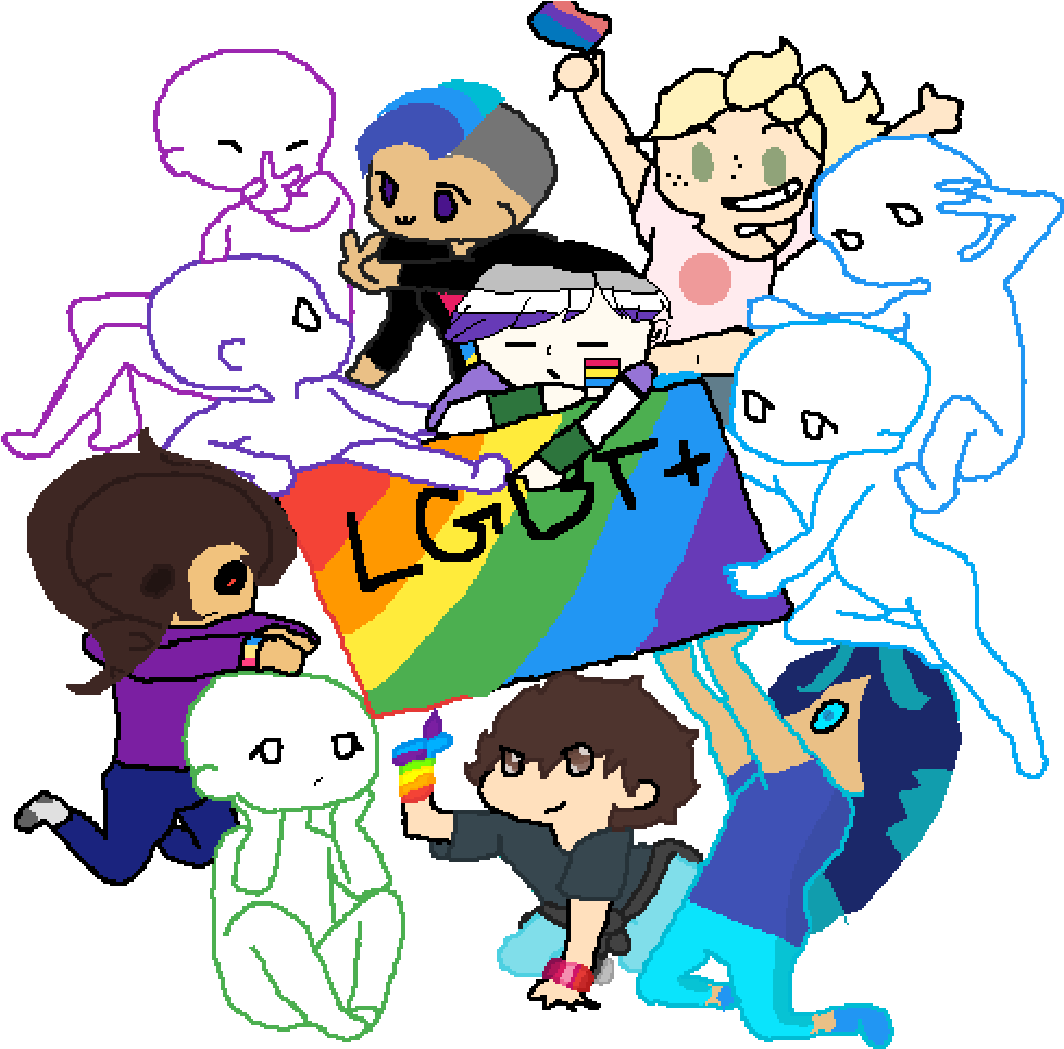 Lgbtq Pride Collab <3 - Pansexual Non Binary Art Clipart (1000x1000), Png Download