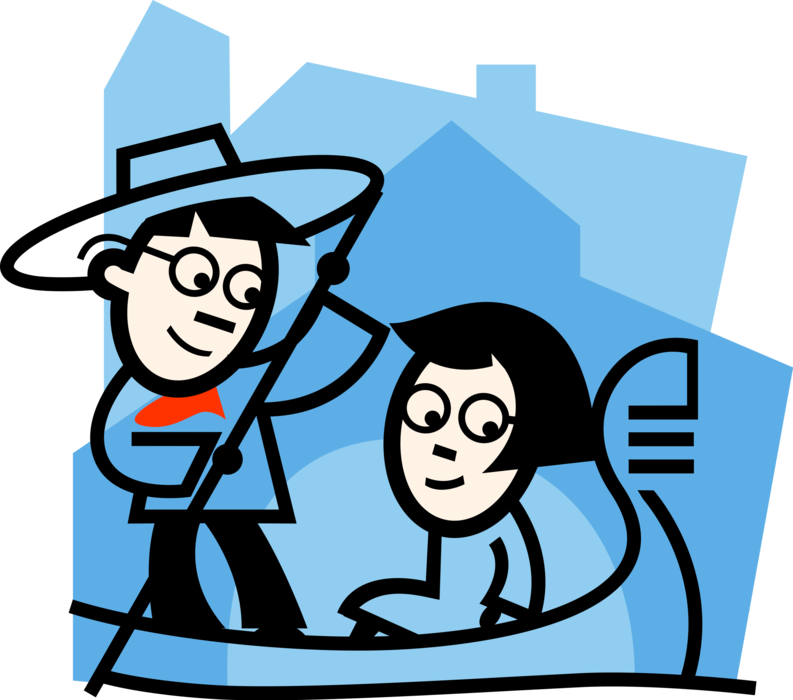 Venetian Gondola With Amorous Passenger Clipart (793x700), Png Download