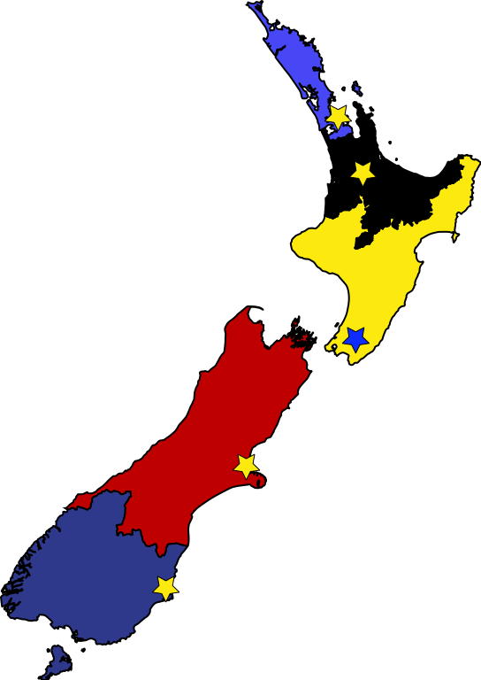 Super Rugby New Zealand Map Clipart (544x768), Png Download