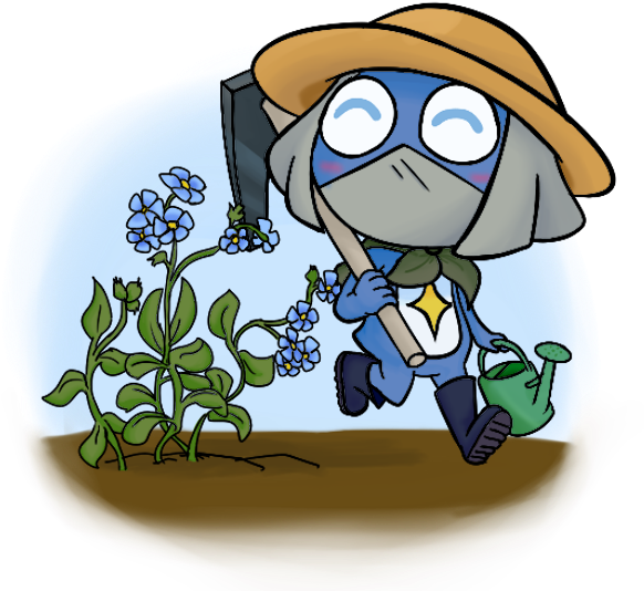 He's Just So Darn Cute In His Gardening Outfit - Cartoon Clipart (600x600), Png Download