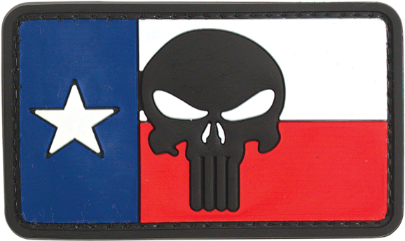 Rubber Morale Punisher Patch W Velcro - Punisher Skull Texas Flag Clipart (620x620), Png Download