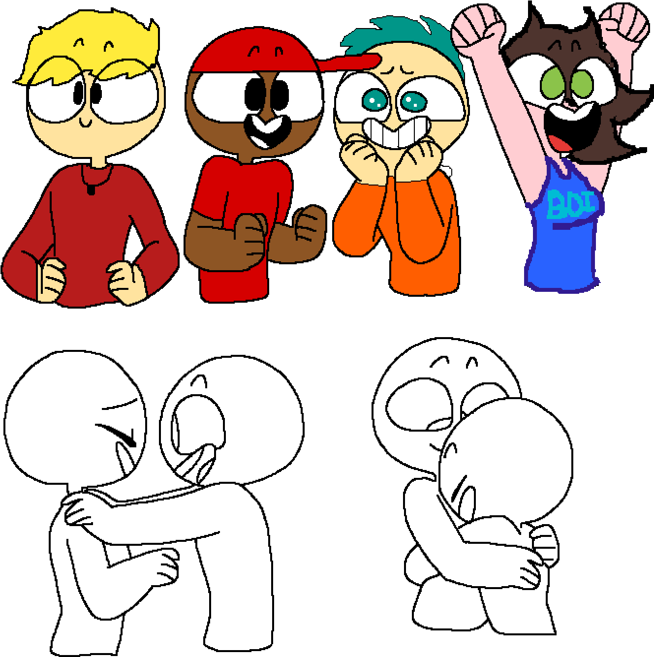 I Edited The One On The Far Right - Drawing Clipart (1400x1400), Png Download