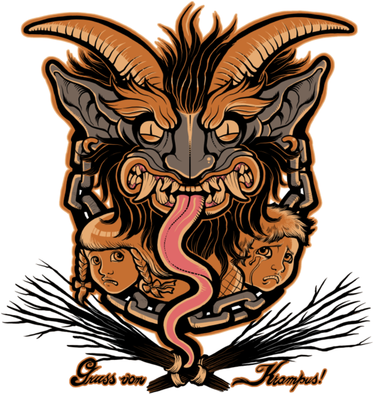 Gruss Von Krampus - Greetings From The Krampus Clipart (571x580), Png Download