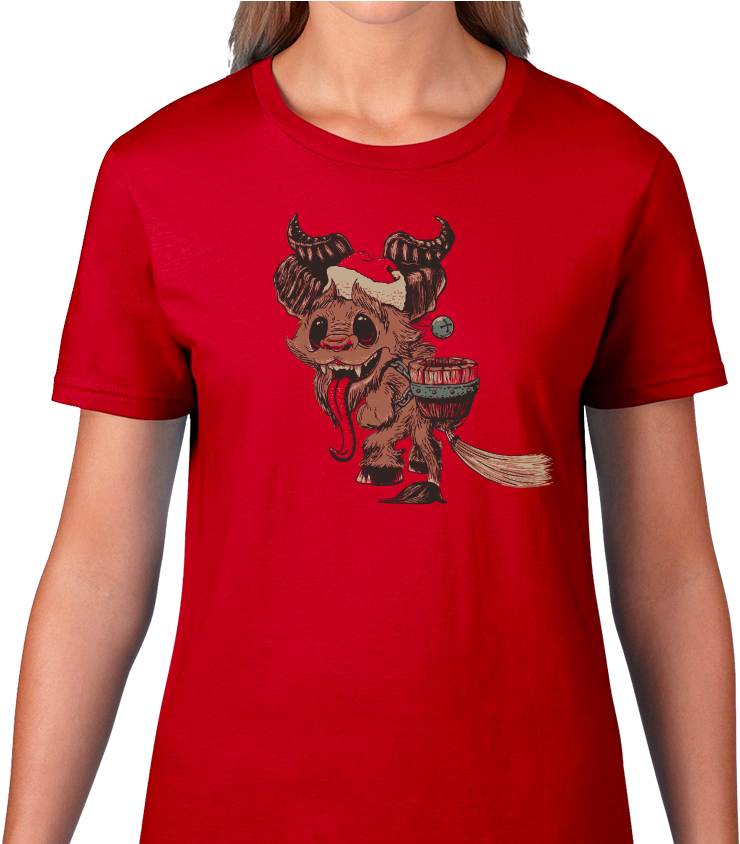 "my Little Krampus" - Női Pamut Póló Kék Clipart (900x843), Png Download