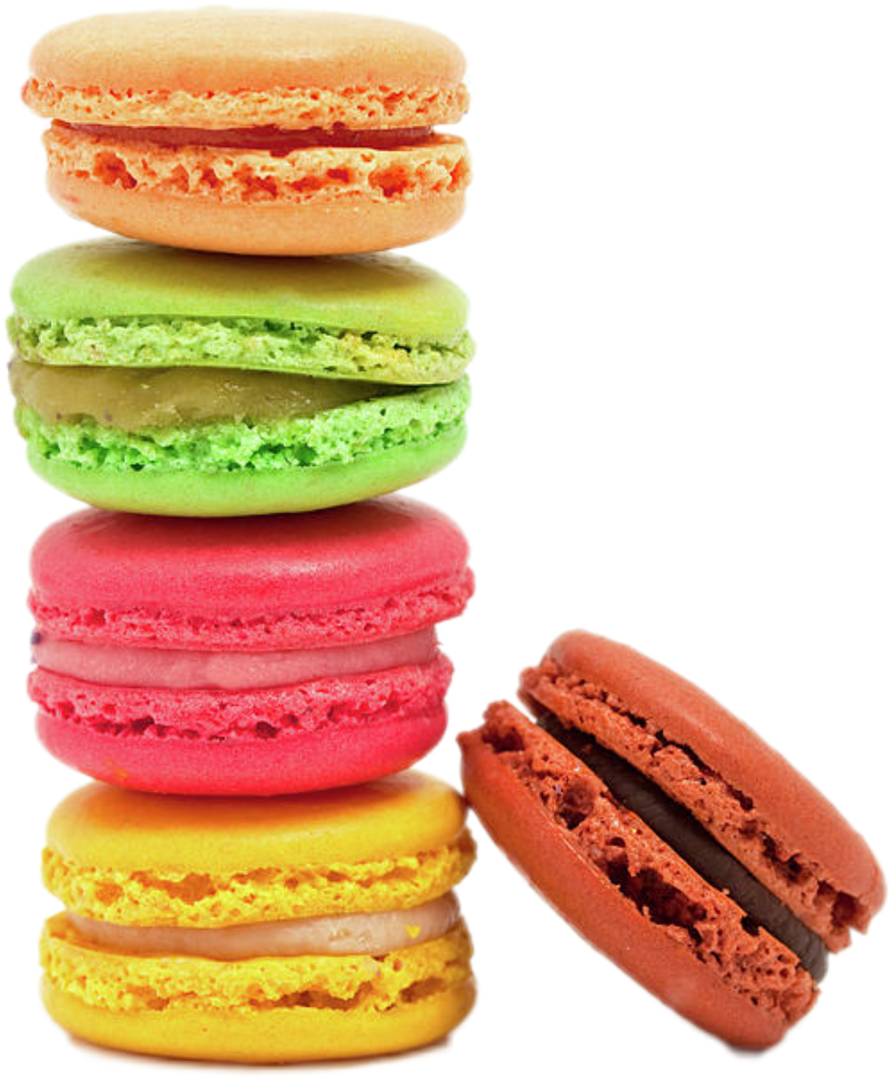 Macaroon Sticker - Macaroons On White Background Clipart (2289x2289), Png Download