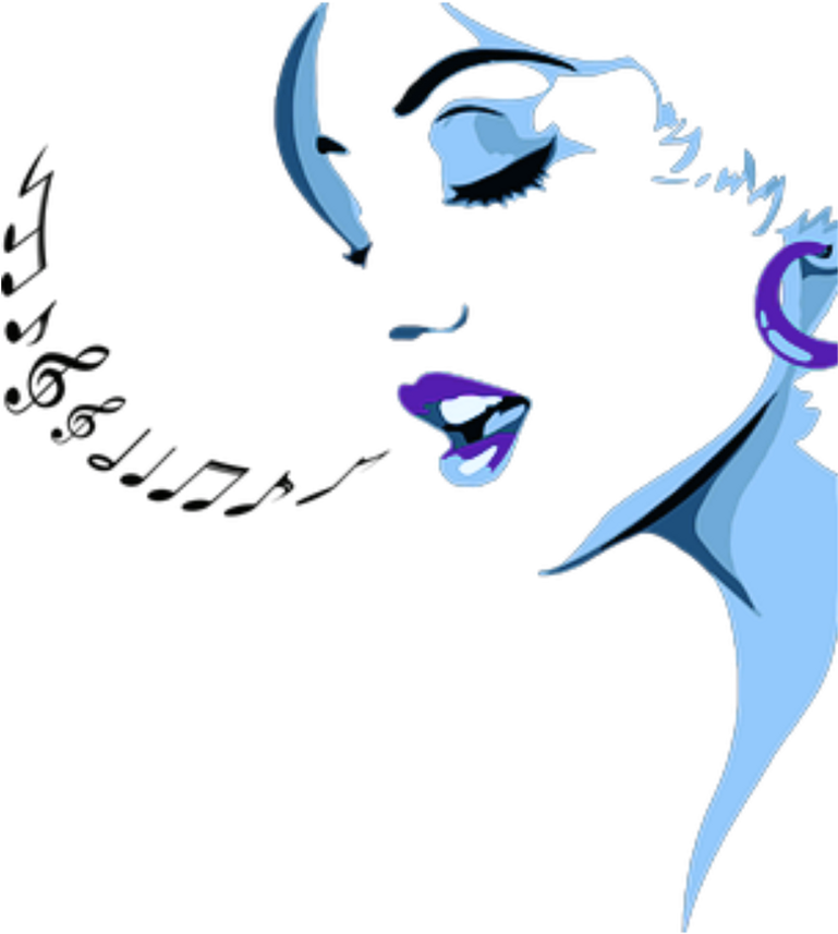 Woman Singing Line Art Clipart (1024x1024), Png Download