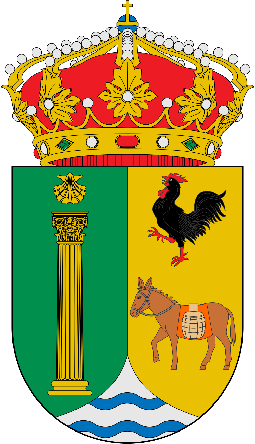 Open - Rafol De Salem Escudo Clipart (1000x1742), Png Download