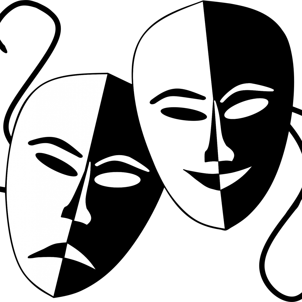 Comedy Tragedy Masks Png - Drama Mask Clipart (1024x1024), Png Download