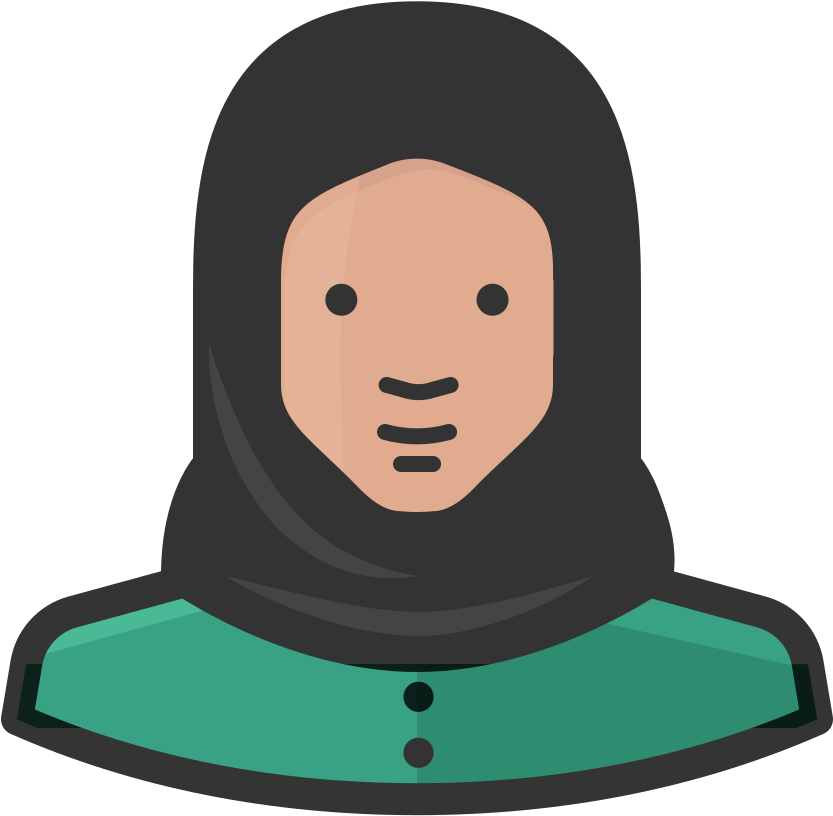 Muslim Woman Icon - Female Muslim Icon Clipart (1024x1024), Png Download