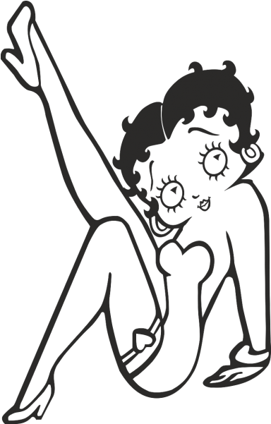 Sticker Decoration Betty Boop - Betty Boop To Color Clipart (600x600), Png Download