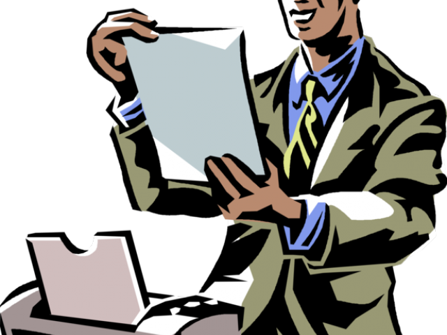 Businessman Clipart Computer - Cartoon - Png Download (640x480), Png Download