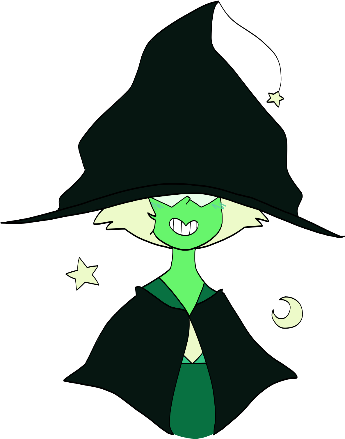 Peridot In Witch Hat Too Big For Her - Peridot Witch Steven Universe Clipart (2048x1536), Png Download