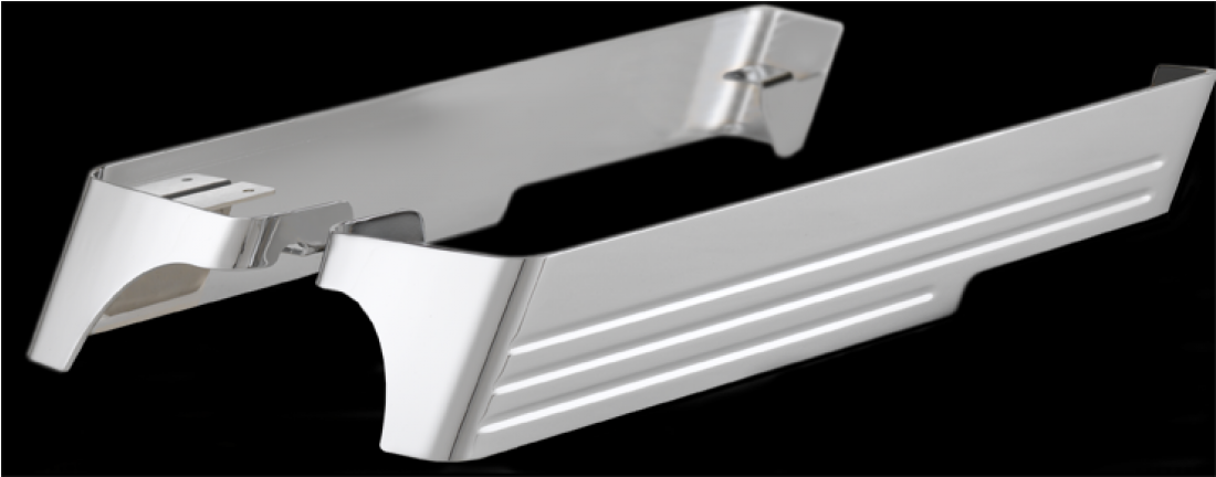 Cyclesmiths Billet Bag Extensions Chrome Exhaust Cutouts - Blade Clipart (1099x1200), Png Download