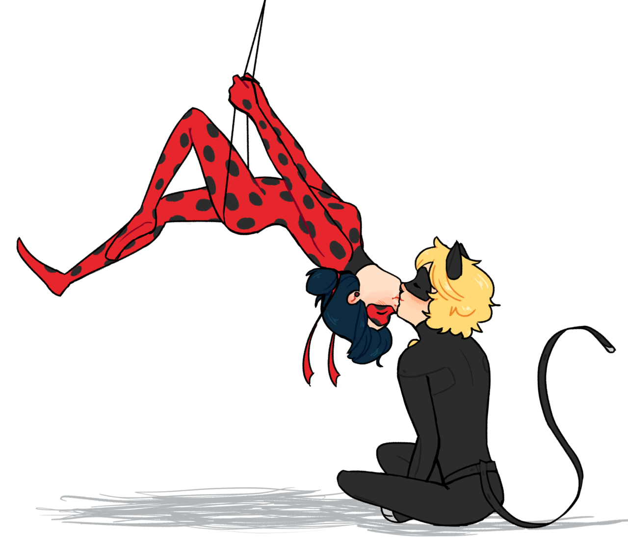 “ladynoir Kiss ” - Cartoon Clipart (1280x1110), Png Download