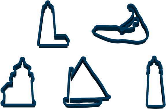 Nantucket Cookie Cutters Clipart (1024x768), Png Download