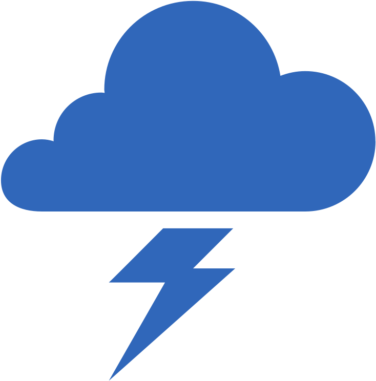 Lightning Cloud Silhouette Clipart (989x989), Png Download