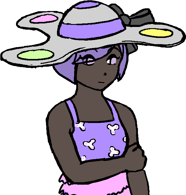 A Woman With A Fidget Spinner For A Hat Clipart (670x707), Png Download