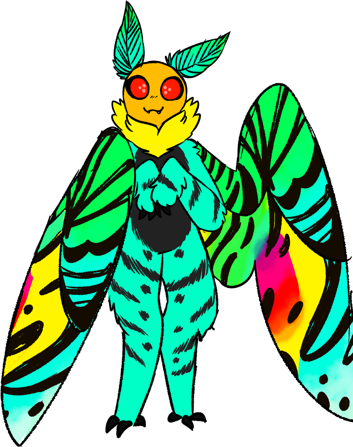 Mothman As A Madagascan Sunset Moth Clipart (1200x1600), Png Download