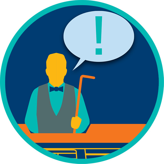 Dealer At A Table Holding A Stick With A Thought Bubble - Ct Coin Csgo Clipart (637x637), Png Download