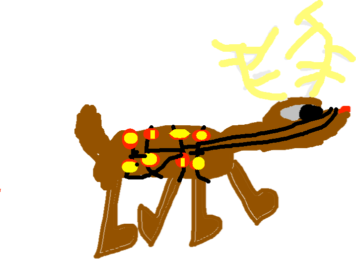 Drawing - Reindeer - Cartoon Clipart (717x521), Png Download