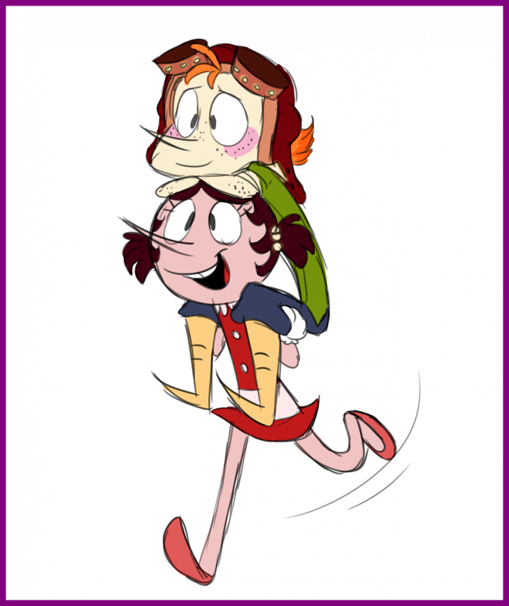 Medium Size Of Tumblr Drawings Wallpaper Disney Coloring - Cagney X Hilda Clipart (728x867), Png Download