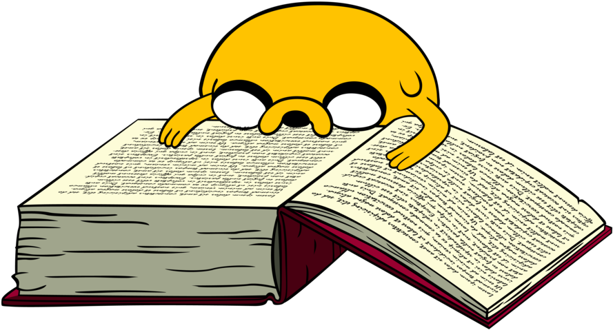 Así Leo Yo - Adventure Time Jake Reading Clipart (900x482), Png Download