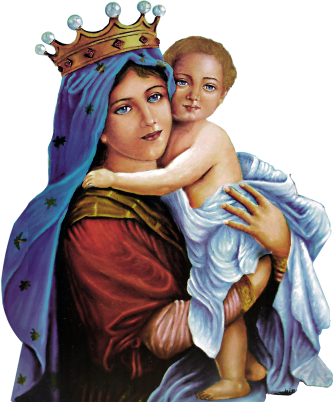 Saint Mary And Jesus Clipart (711x800), Png Download