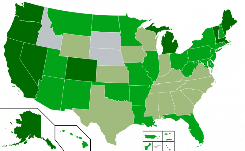 Gennaio 22, - States With Medical Marijuana Clipart (800x495), Png Download
