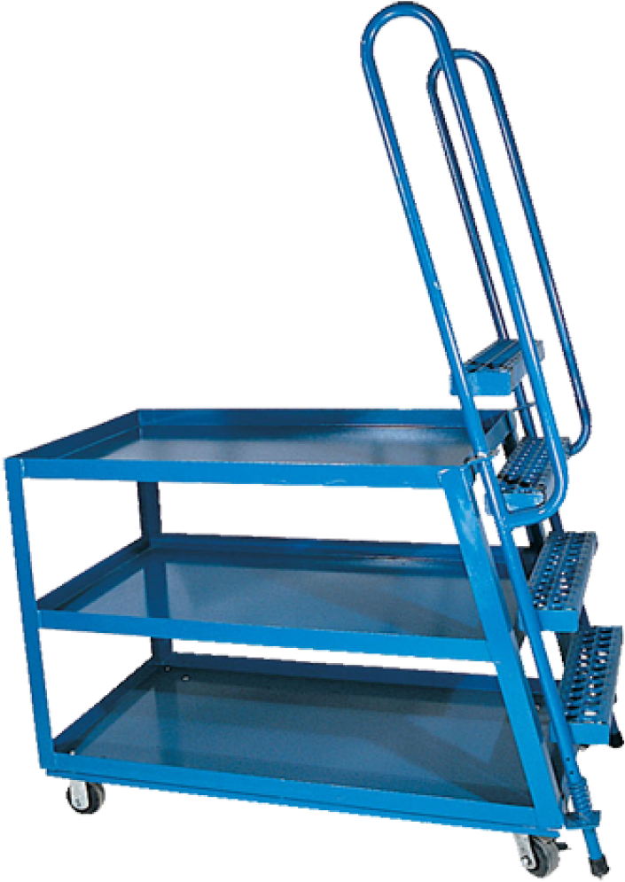 Hi-duty Steel Stock Picker Cart - Ladder Cart Clipart (1000x1000), Png Download