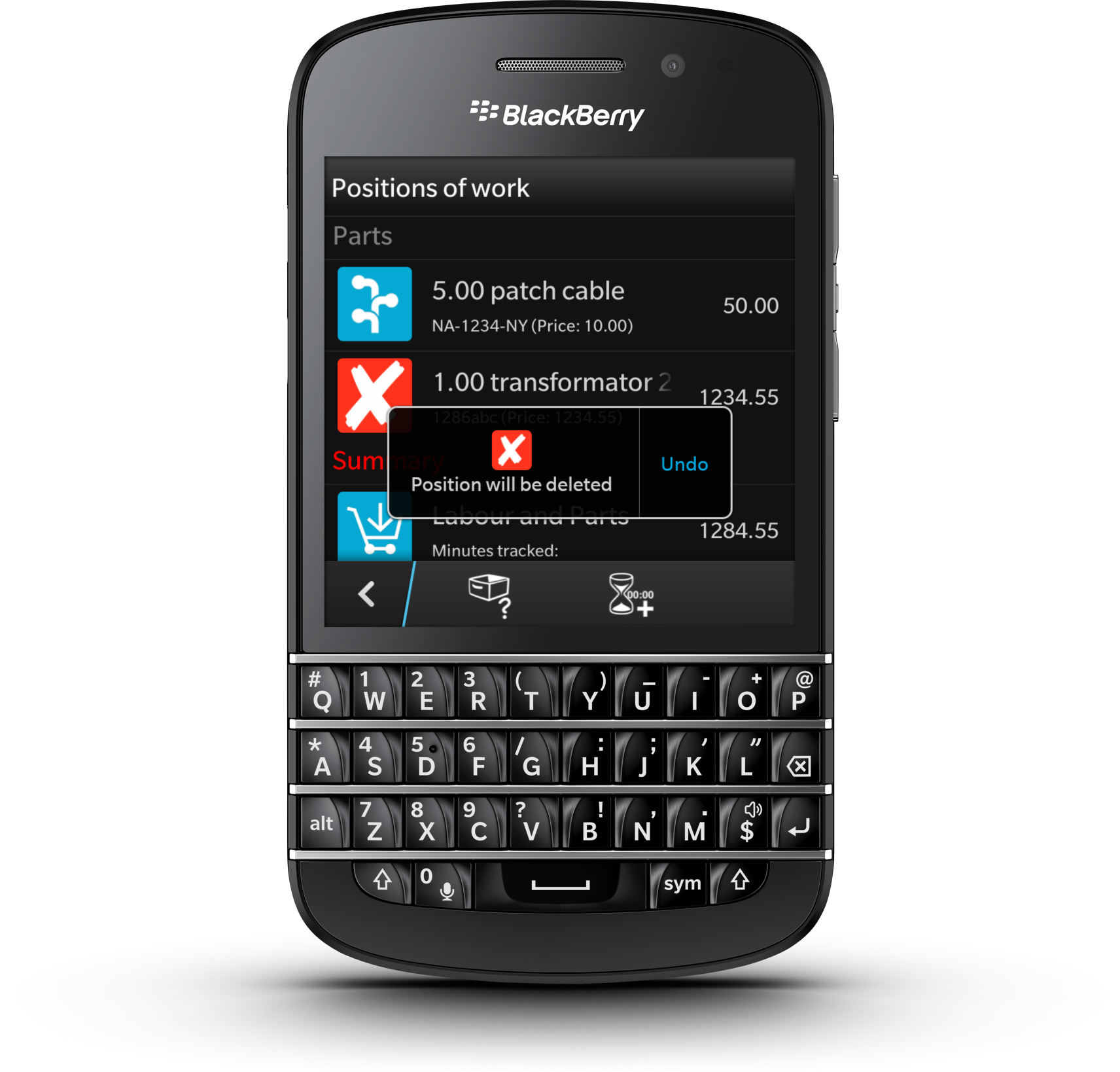 Undo On Device - Blackberry Q10 Clipart (1712x1638), Png Download