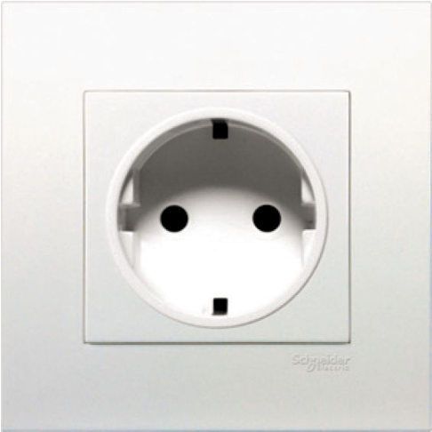 Vivace White Schuko Socket - Electronics Clipart (566x566), Png Download