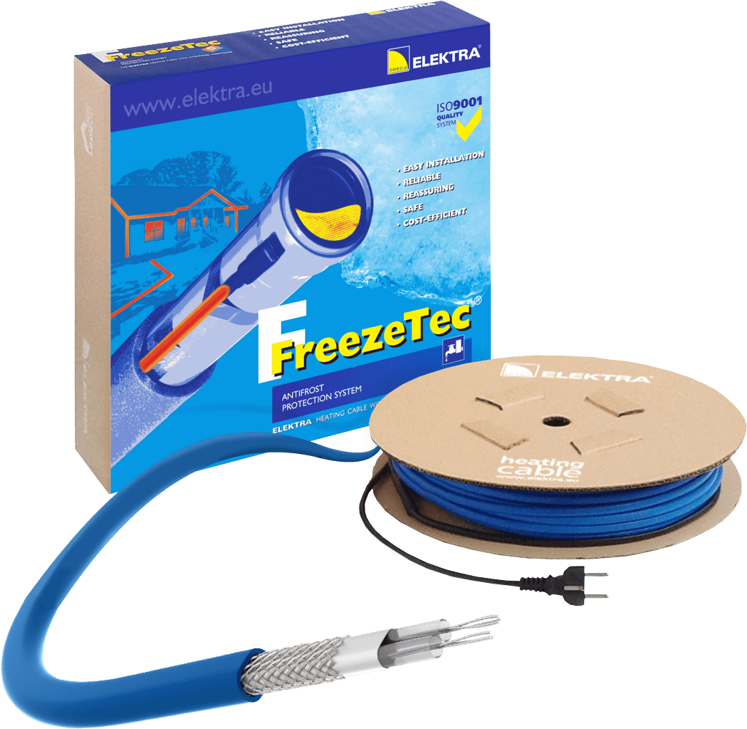 Elektra Freezetec Thermostat Heating Cable For Pipe - Boruların Donmaya Karşı Korunması Clipart (1099x1052), Png Download