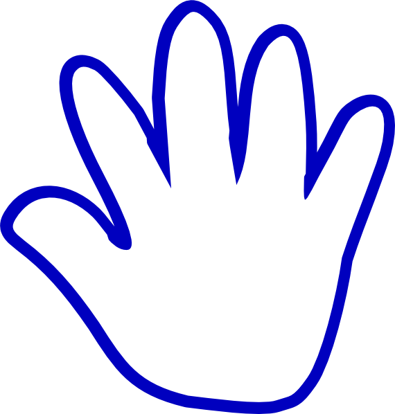 Blue Cartoon Hand Svg Clip Arts 570 X 598 Px - Png Download (570x598), Png Download