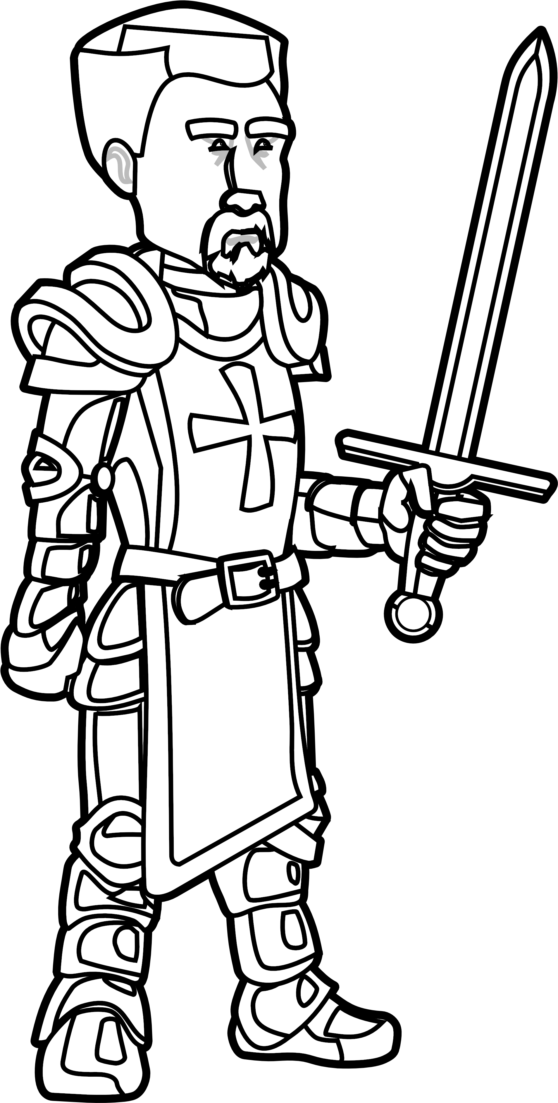 Clipart Of Knight - Cartoon - Png Download (1969x3909), Png Download