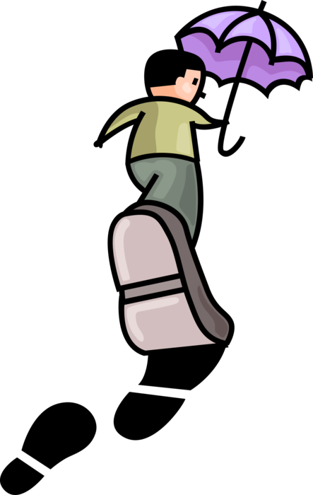 Jpg Freeuse Download Walking In Rain Leaving Vector - Cartoon Clipart (443x700), Png Download