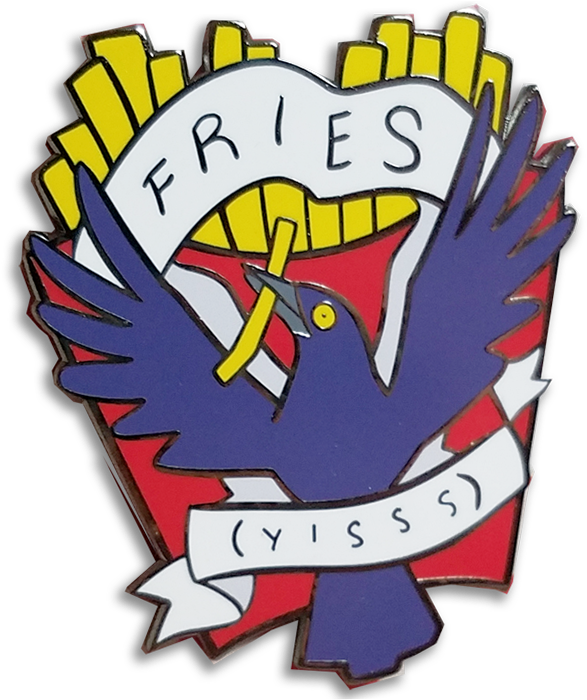 Image Of Fry Grackle Heraldic Pin Clipart (699x699), Png Download