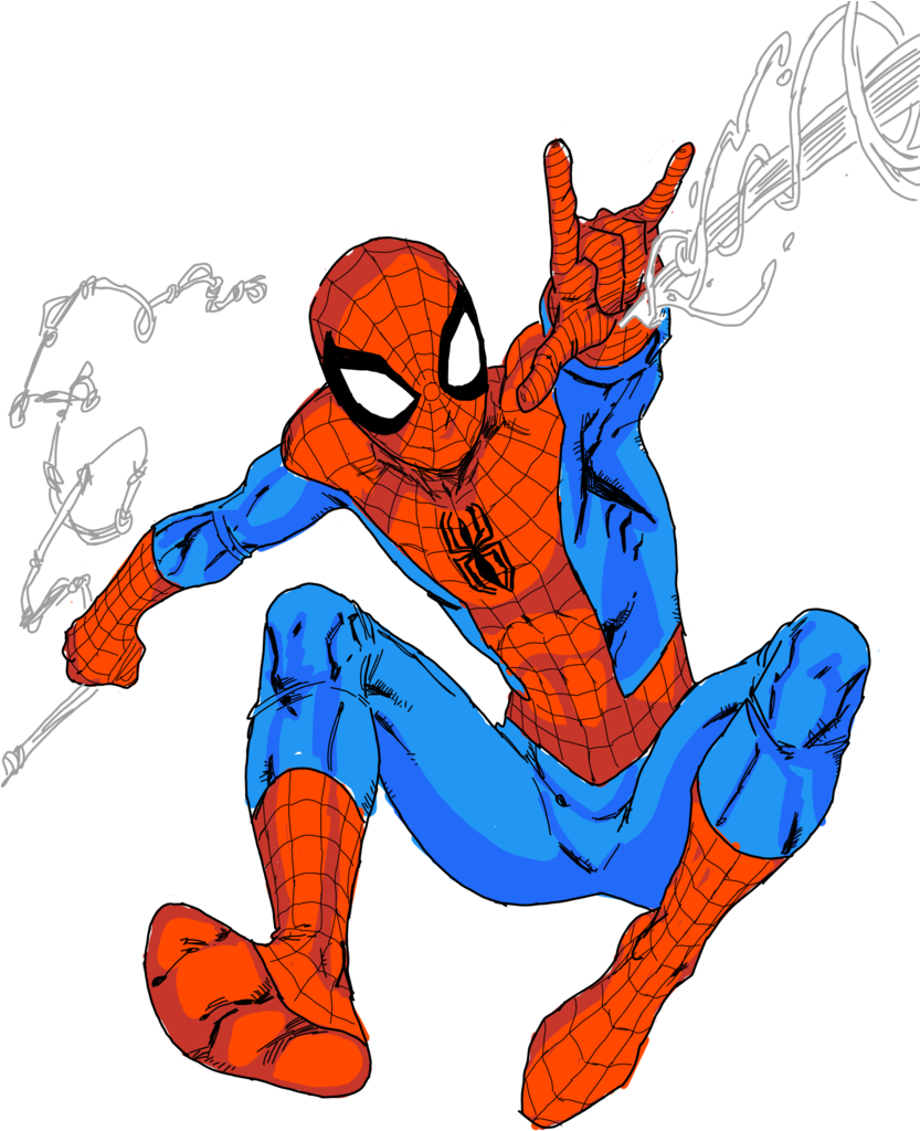 Spiderman - Cartoon Clipart (832x1279), Png Download